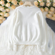 Women's Sweaters V Neck Lace Trim Long Sleeve Fall Pullover Tops Trendy Outfits For Women